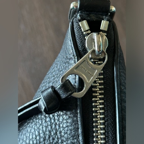 COACH Handbag Bleeker Cooper Satchel Tote Bag Black Pebbled Leather - Picture 12 of 15